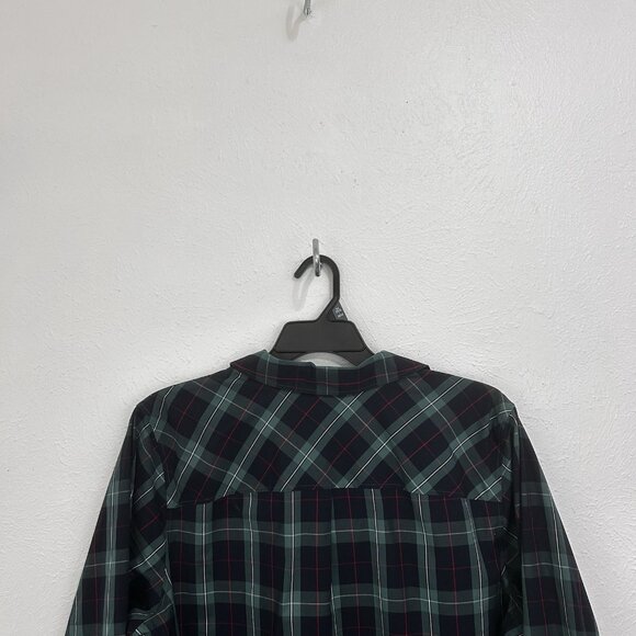 Talbots Green Plaid  Popover Top Blouse Rhinestone Buttons Non-Iron Shirt 22WP - Picture 12 of 13